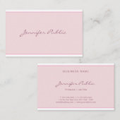 Moderne rosa Sleek Elegante Script Minimalistisch Visitenkarte (Vorne/Hinten)