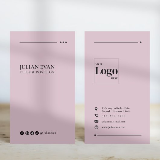 Moderne rosa Social Media in Verbindung Visitenkarte