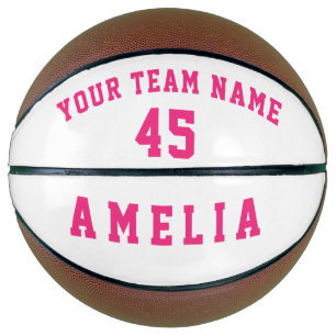 Moderne rosa Spieler Team Name Nummer Basketball