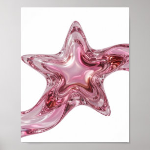 Moderne rosa Sternformen künstlerisches Motiv Poster