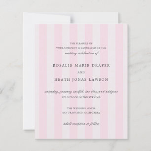 Moderne rosa Streifen elegante Budget-Hochzeitsein