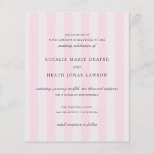 Moderne rosa Streifen Elegante Budget-Hochzeitsein Flyer