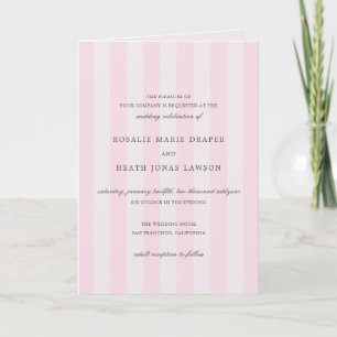 Moderne rosa Streifen Elegante Hochzeit Einladung