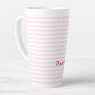 Moderne rosa Streifen Elegante Typografie Mit Mono Milchtasse