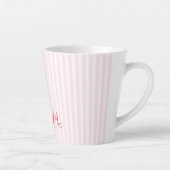 Moderne rosa Streifen Eleganter Typografie-Individ Milchtasse (Rechts)