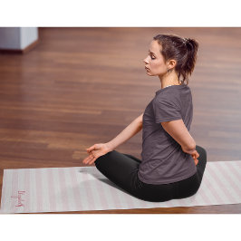 Moderne rosa Streifen Elegantes Monogramm Übung Yogamatte