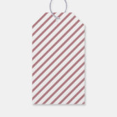 Moderne rosa Streifen Frohe Weihnachten Geschenkanhänger (Rückseite)