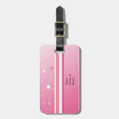Moderne rosa Streifen Gepäckanhänger (Vorderseite vertikal)