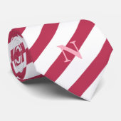 moderne rosa Streifen hellrosa Monogramm Krawatte (Gerollt)
