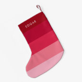 Moderne rosa Streifen Kleiner Weihnachtsstrumpf (Rückseite (Hängend))