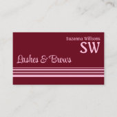 Moderne Rosa Streifen mit Monogramm Stilvoll Visitenkarte (Vorderseite)