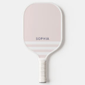 Moderne rosa Streifen Personalisiert Pickleball Schläger (Vorderseite)