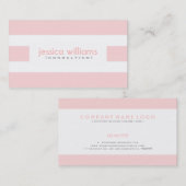 Moderne rosa Streifen über Weiß Visitenkarte (Vorne/Hinten)