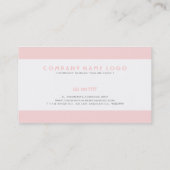 Moderne rosa Streifen über Weiß Visitenkarte (Rückseite)