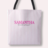 Moderne rosa Strickschrift Personalisierte Bridesm Tasche