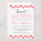 Moderne, rosa, süß 16 Geburtstagseinladungen Einladung (Vorne/Hinten)