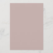 Moderne rosa Taupe Kalligrafie Einfache Hochzeit Einladung (Rückseite)