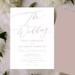 Moderne rosa Taupe Kalligrafie Einfache Hochzeit Einladung<br><div class="desc">Modern und beeindruckend - Teil einer Kollektion - Bitte kontaktieren Sie mich,  wenn Sie Hilfe oder zusätzliche Designs benötigen</div>