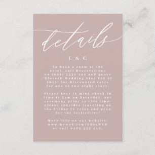 Moderne rosa Taupe Kalligrafie Einfache Hochzeit RSVP Karte
