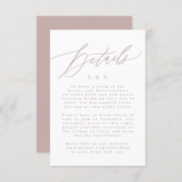 Moderne rosa Taupe & White einfache Monogram Weddi RSVP Karte