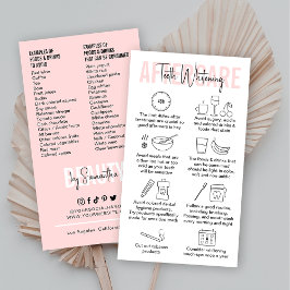 Moderne rosa Teeth Whitening Aftercare Instruction Visitenkarte