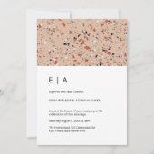 Moderne rosa Terrazzo Muster Hochzeit Einladung (Vorderseite)