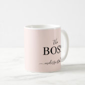 Moderne rosa The Boss Name | Männliches Geschenk f Kaffeetasse (VorderseiteRechts)
