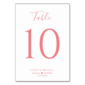 Moderne, rosa Tischnummer (Vorderseite)