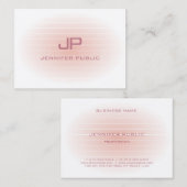 Moderne rosa, trendige, rosafarbene Monogramm-Vorl Visitenkarte (Vorne/Hinten)