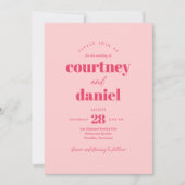 Moderne rosa Trendy Mix Match Wedding Einladung (Vorderseite)