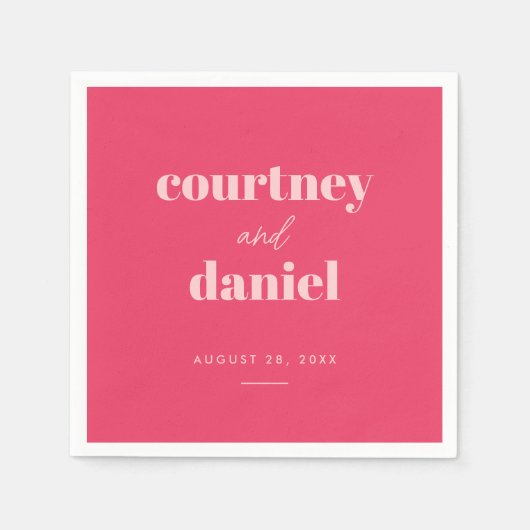 Moderne rosa Trendy Mix Match Wedding Serviette (Vorderseite)