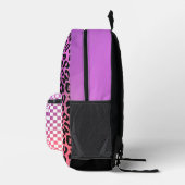 Moderne rosa trendy Muster Monogram Initials Kids Bedruckter Rucksack (Rechts)