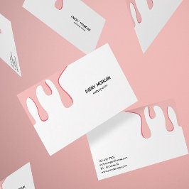 Moderne rosa Tropfen Makeup Artist Business Card Visitenkarte