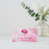 Moderne rosa Tropfsteine machen Künstler Visitenkarte (Stehend Vorderseite)