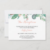 Moderne rosa, tropisch florale Hochzeitskarte Einladung (Vorderseite)