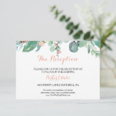 Moderne rosa, tropisch florale Hochzeitskarte Einladung (Stehend Vorderseite)