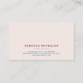 Moderne rosa tropische Blätter Visitenkarte (Rückseite)