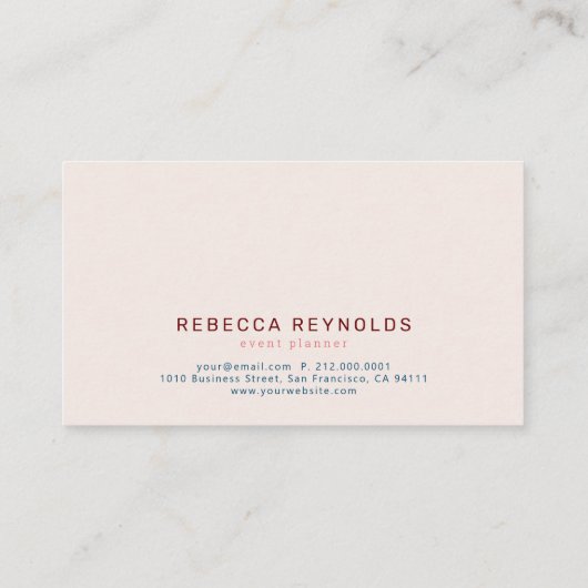 Moderne rosa tropische Blätter Visitenkarte (Rückseite)