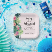 Moderne rosa tropische Blumen Ruhestandsparty Pappteller (Party)