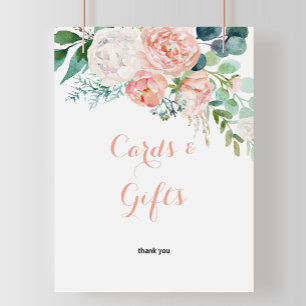 Moderne rosa tropische Blumenkarten und Geschenke  Poster
