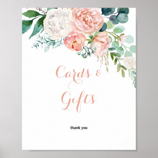 Moderne rosa tropische Blumenkarten und Geschenksc Poster (Vorne)