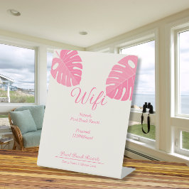 Moderne rosa tropische Leaf Beach WLAN Vermietung Sockelschild