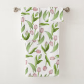 Moderne rosa Tulip Badhandtuch Set (Insitu)