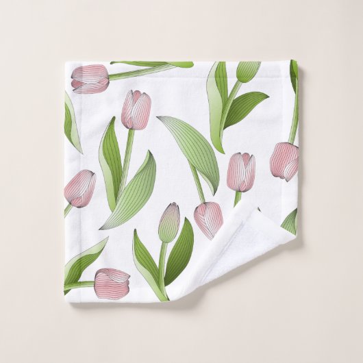 Moderne rosa Tulip Badhandtuch Set (Waschlappen)