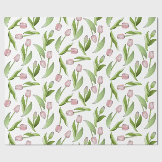 Moderne rosa Tulip Geschenkpapier (Flach)
