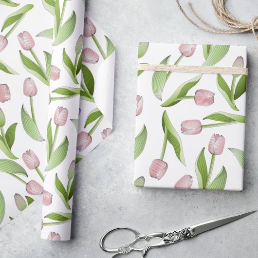 Moderne rosa Tulpe Geschenkpapier
