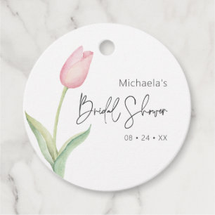 Moderne rosa Tulpe Solo-Junggesellinnenabschied Geschenkanhänger