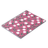 Moderne rosa Tulpe weißes Blumenmuster Notizblock (Linke Seite)