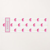 Moderne rosa Tulpen Blumenmuster botanisch Yogamatte (Vorderseite (Horizontal))