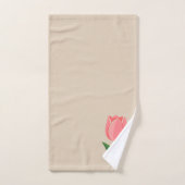 Moderne rosa Tulpenblume auf hellbeigem Hintergrun Badhandtuch Set (Handtuch)